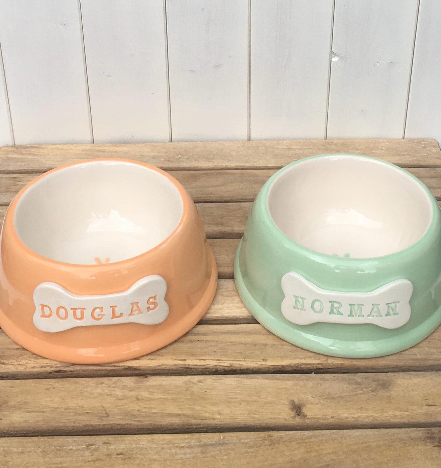 Handmade Personalised Pet Bowls in Sorbet Colours