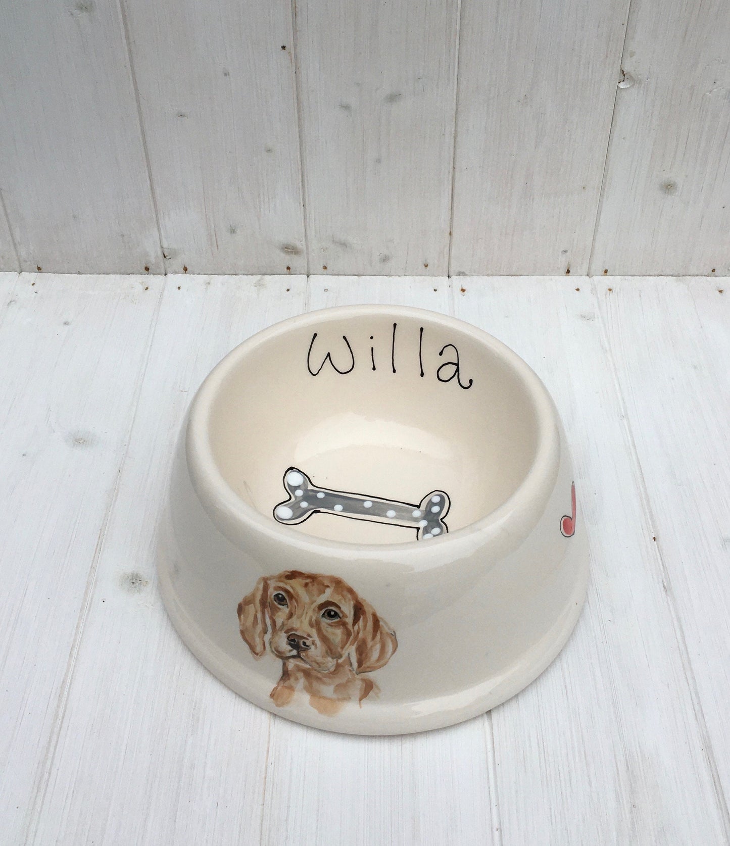 Personalised Dog Bowl with Hand painted Portrait