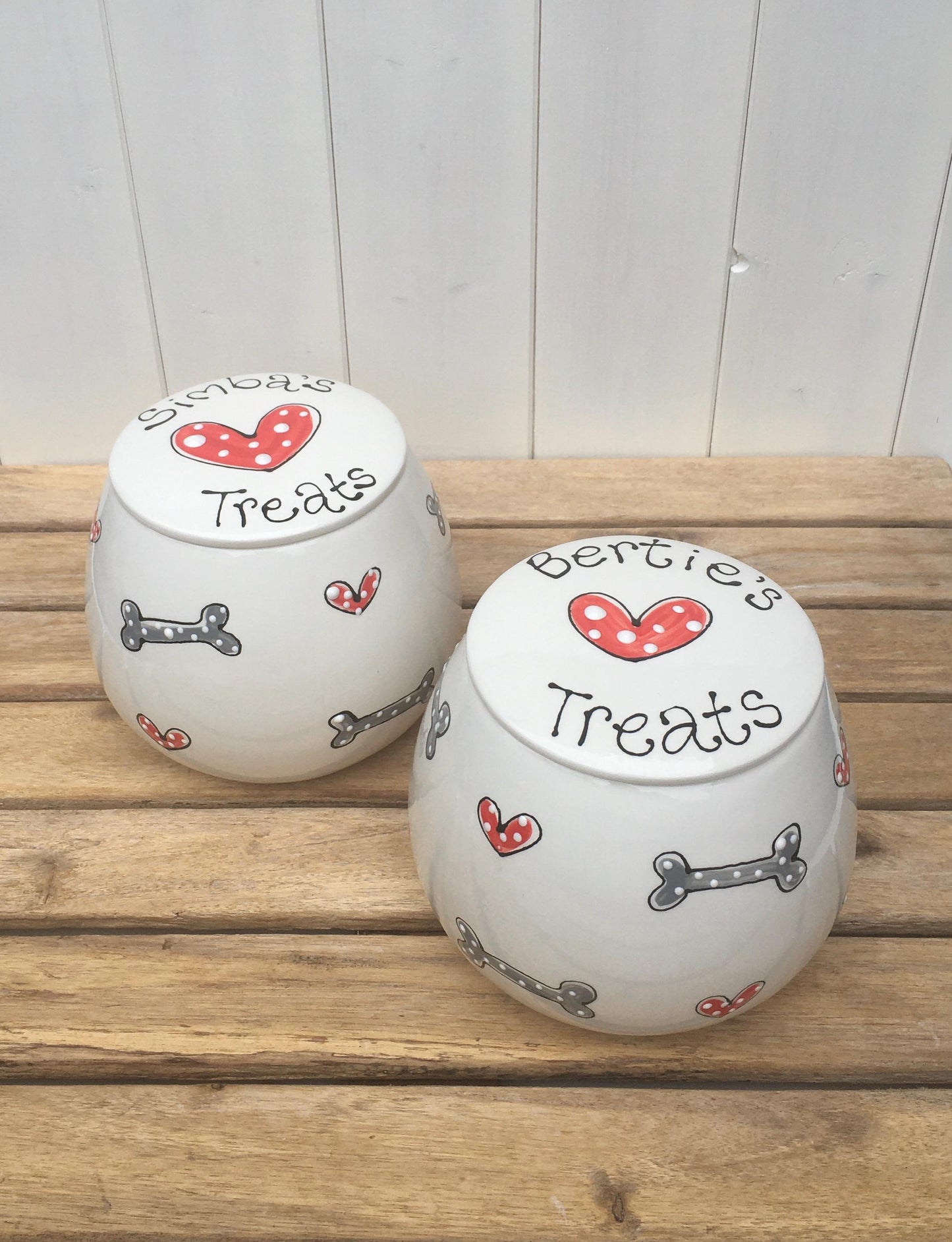 Personalised Hand painted Treat Jar for Dog Treats