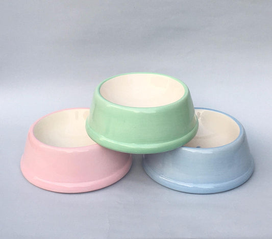 Handmade Ceramic Pet Bowls in Sorbet Pastel Shades